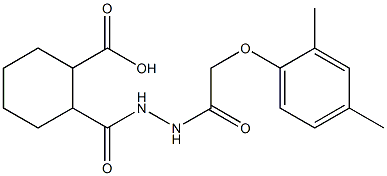 2-({2-[2-(2,4-dimethylphenoxy)acetyl]hydrazino}carbonyl)cyclohexanecarboxylic acid 结构式