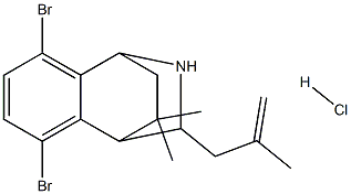 3,6-dibromo-11,11-dimethyl-10-(2-methylprop-2-enyl)-9-azatricyclo[6.2.2.0~2,7~]dodeca-2,4,6-triene hydrochloride 结构式