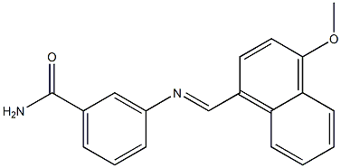 3-{[(E)-(4-methoxy-1-naphthyl)methylidene]amino}benzamide 结构式