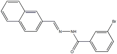 3-bromo-N'-[(E)-2-naphthylmethylidene]benzohydrazide 结构式