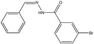 3-bromo-N'-[(Z)-phenylmethylidene]benzohydrazide 结构式