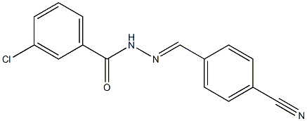 3-chloro-N'-[(E)-(4-cyanophenyl)methylidene]benzohydrazide 结构式