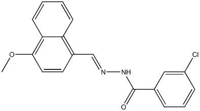 3-chloro-N'-[(E)-(4-methoxy-1-naphthyl)methylidene]benzohydrazide 结构式