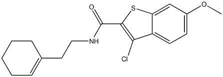 3-chloro-N-[2-(1-cyclohexen-1-yl)ethyl]-6-methoxy-1-benzothiophene-2-carboxamide 结构式