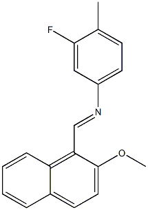 N-(3-fluoro-4-methylphenyl)-N-[(E)-(2-methoxy-1-naphthyl)methylidene]amine 结构式