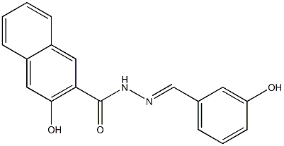 3-hydroxy-N'-[(E)-(3-hydroxyphenyl)methylidene]-2-naphthohydrazide 结构式