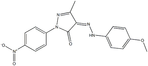 3-methyl-1-(4-nitrophenyl)-1H-pyrazole-4,5-dione 4-[N-(4-methoxyphenyl)hydrazone] 结构式