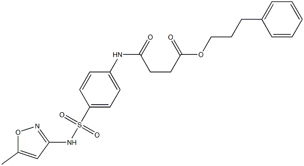 3-phenylpropyl 4-(4-{[(5-methyl-3-isoxazolyl)amino]sulfonyl}anilino)-4-oxobutanoate 结构式