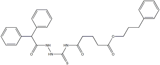 3-phenylpropyl 5-({[2-(2,2-diphenylacetyl)hydrazino]carbothioyl}amino)-5-oxopentanoate 结构式