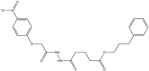 3-phenylpropyl 5-{2-[2-(4-nitrophenoxy)acetyl]hydrazino}-5-oxopentanoate 结构式