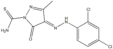 4-[(E)-2-(2,4-dichlorophenyl)hydrazono]-3-methyl-5-oxo-4,5-dihydro-1H-pyrazole-1-carbothioamide 结构式