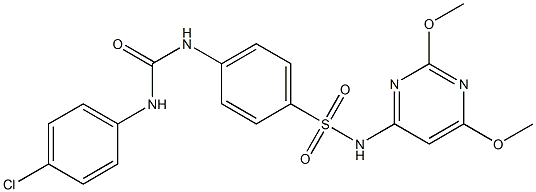 4-{[(4-chloroanilino)carbonyl]amino}-N-(2,6-dimethoxy-4-pyrimidinyl)benzenesulfonamide 结构式