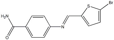 4-{[(E)-(5-bromo-2-thienyl)methylidene]amino}benzamide 结构式