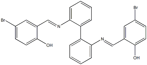 4-bromo-2-{[(2'-{[(E)-(5-bromo-2-hydroxyphenyl)methylidene]amino}[1,1'-biphenyl]-2-yl)imino]methyl}phenol 结构式