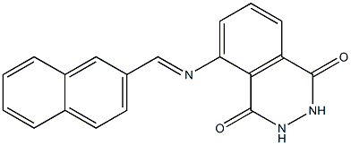 5-{[(E)-2-naphthylmethylidene]amino}-2,3-dihydro-1,4-phthalazinedione 结构式
