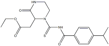 ethyl 2-(1-{[(4-isopropylbenzoyl)amino]carbothioyl}-3-oxo-2-piperazinyl)acetate 结构式