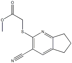 methyl 2-[(3-cyano-6,7-dihydro-5H-cyclopenta[b]pyridin-2-yl)sulfanyl]acetate 结构式