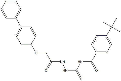 N-({2-[2-([1,1'-biphenyl]-4-yloxy)acetyl]hydrazino}carbothioyl)-4-(tert-butyl)benzamide 结构式