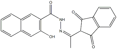 N'-[(Z)-1-(1,3-dioxo-2,3-dihydro-1H-inden-2-yl)ethylidene]-3-hydroxy-2-naphthohydrazide 结构式