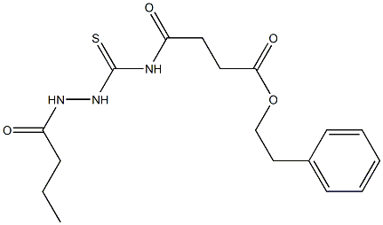 phenethyl 4-{[(2-butyrylhydrazino)carbothioyl]amino}-4-oxobutanoate 结构式