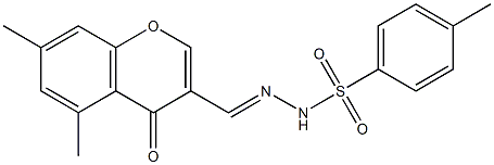 N'-[(E)-(5,7-dimethyl-4-oxo-4H-chromen-3-yl)methylidene]-4-methylbenzenesulfonohydrazide 结构式