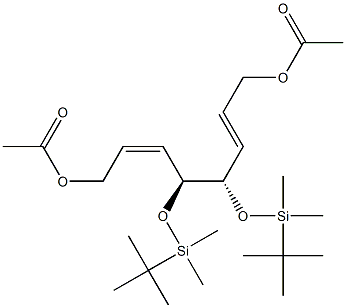 (2Z,4S,5S,6E)-4,5-Bis(tert-butyldimethylsilyloxy)-2,6-octadiene-1,8-diol diacetate 结构式