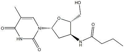 5-Methyl-3'-[butanoylamino]-2',3'-dideoxyuridine 结构式