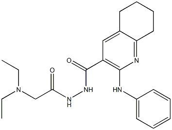 N'-[2-(Diethylamino)acetyl]-2-[(phenyl)amino]-5,6,7,8-tetrahydroquinoline-3-carbohydrazide 结构式