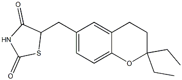 5-[[2,2-Diethyl-3,4-dihydro-2H-1-benzopyran]-6-ylmethyl]thiazolidine-2,4-dione 结构式