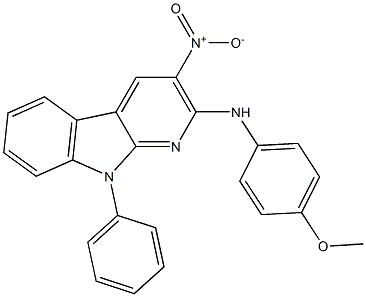 3-Nitro-9-phenyl-2-(p-methoxyanilino)-9H-pyrido[2,3-b]indole 结构式