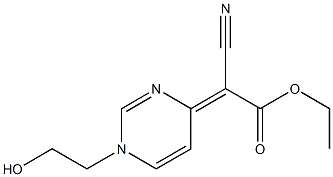 4-[Cyano(ethoxycarbonyl)methylene]-1,4-dihydro-1-(2-hydroxyethyl)pyrimidine 结构式