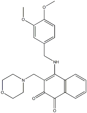 4-[(3,4-Dimethoxybenzyl)amino]-3-[(morpholino)methyl]naphthalene-1,2-dione 结构式