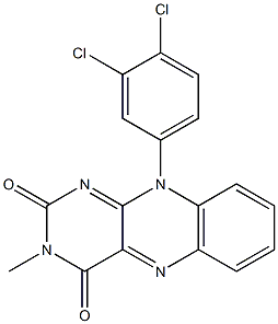 3-Methyl-10-(3,4-dichlorophenyl)pyrimido[4,5-b]quinoxaline-2,4(3H,10H)-dione 结构式