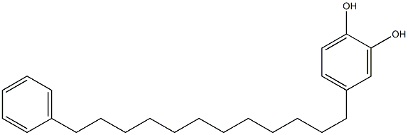 4-(12-Phenyldodecyl)benzene-1,2-diol 结构式