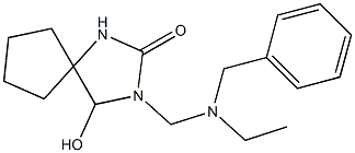 3-[[Ethyl(benzyl)amino]methyl]-4-hydroxy-2-oxo-1,3-diazaspiro[4.4]nonane 结构式
