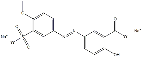 5-[(4-Methoxy-3-sulfophenyl)azo]-2-hydroxybenzoic acid disodium salt 结构式