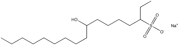 8-Hydroxyheptadecane-3-sulfonic acid sodium salt 结构式