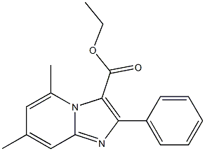 2-Phenyl-5-methyl-7-methylimidazo[1,2-a]pyridine-3-carboxylic acid ethyl ester 结构式