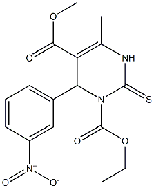 1,2,3,4-Tetrahydro-6-methyl-4-(3-nitrophenyl)-2-thioxopyrimidine-3,5-dicarboxylic acid 3-ethyl 5-methyl ester 结构式