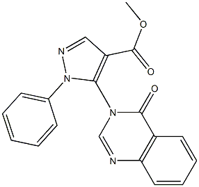 1-Phenyl-5-[(3,4-dihydro-4-oxoquinazolin)-3-yl]-1H-pyrazole-4-carboxylic acid methyl ester 结构式