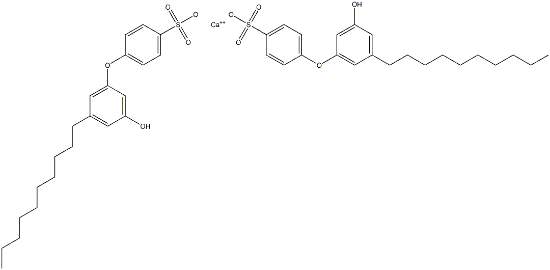 Bis(3'-hydroxy-5'-decyl[oxybisbenzene]-4-sulfonic acid)calcium salt 结构式