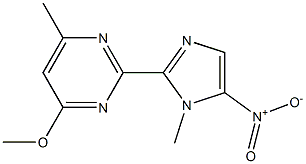 4-Methoxy-6-methyl-2-(1-methyl-5-nitro-1H-imidazol-2-yl)pyrimidine 结构式