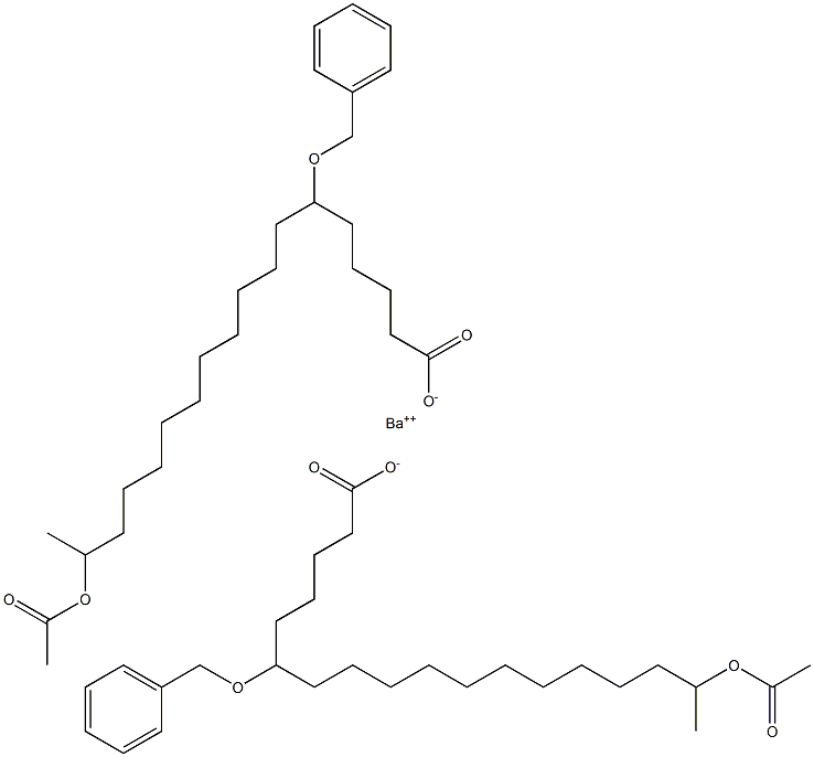Bis(6-benzyloxy-17-acetyloxystearic acid)barium salt 结构式