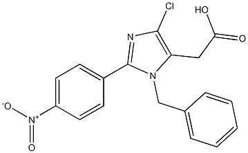 1-Benzyl-4-chloro-2-(4-nitrophenyl)-1H-imidazole-5-acetic acid 结构式