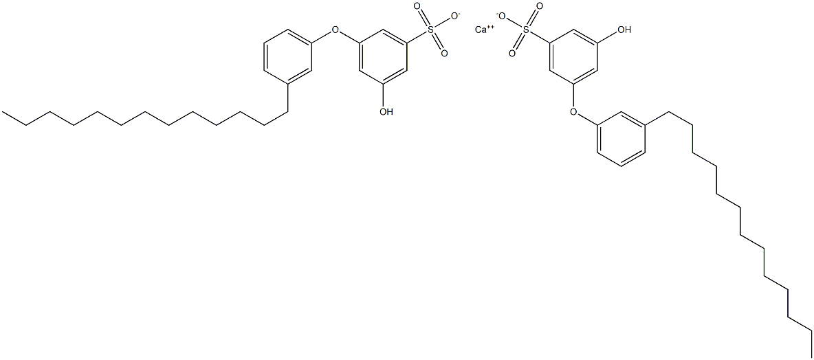 Bis(5-hydroxy-3'-tridecyl[oxybisbenzene]-3-sulfonic acid)calcium salt 结构式