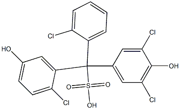 (2-Chlorophenyl)(2-chloro-5-hydroxyphenyl)(3,5-dichloro-4-hydroxyphenyl)methanesulfonic acid 结构式