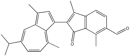 2-(1,4-Dimethyl-7-isopropylazulen-3-yl)-3,7-dimethyl-1-oxo-1H-indene-6-carbaldehyde 结构式