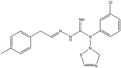 Dihydro-N-[(imino)[2-[2-(4-methylphenyl)ethylidene]hydrazino]methyl]-N-(3-chlorophenyl)-1,2,4-thiadiazol-2(3H)-amine 结构式