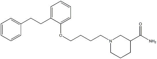 1-[4-[2-(2-Phenylethyl)phenoxy]butyl]piperidine-3-carboxamide 结构式