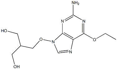 2-Amino-6-ethoxy-9-(3-hydroxy-2-hydroxymethylpropyloxy)-9H-purine 结构式